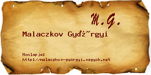 Malaczkov Györgyi névjegykártya