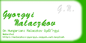 gyorgyi malaczkov business card